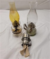 Vintage oil lamps, w/ extra part, no shipping