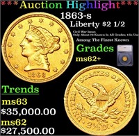 ***Auction Highlight*** 1863-s Gold Liberty Quarte