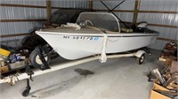 Chrysler Boat W/ Trailer and Evenrude 9.9 Motor