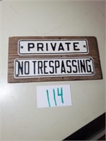 PRIVATE & NO TRESPASSING METAL SIGNS