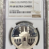 1984-S Olympic Silver Dollar NGC - PR 68 ULT CAMEO