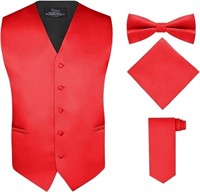 O837  S.H. Churchill Men's 4 Pc Vest Set - Red