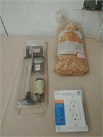 Gun cleaning kit, ground fault receptacle and bag