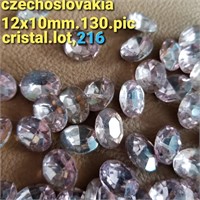 CZECH VTG 12X10MM OVAL ROSE CRYSTAL GLASS 130 PCS