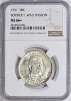 1951 Booker T. Washington Half Dollar NGC MS-66+