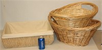 3 Larger Willow Style Baskets - Laundry, Dog