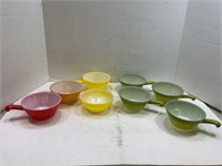 LOT OF FIREKING HANDLED SOUPBOWLS AND MORE