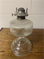 Clear glass coal oil lamp