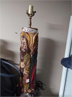 Carved Wood St. Peter Lamp