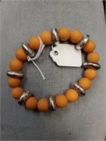 Orange & Pewter Bracelet