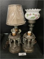 4 Vintage Metal Table Lamps.