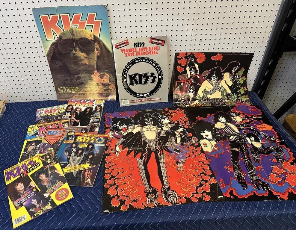 KISS MEMORABILLIA LOT POSTER AND MORE