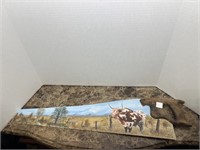 HAND PAINTED SAW 29" LONG LONGHORN FARM SCENE