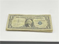 27 U.S. $1 SILVER CERTIFICATES FROM 1957