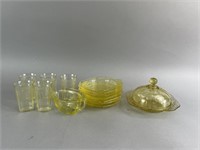 Vintage Yellow Depression Glass