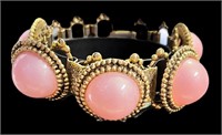Stunning Gold w/Peach Bead Bracelet