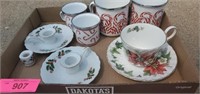 Christmas China, Cups, Candle Holders