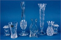 Collection of Crystal Vases & Candlestick Holders