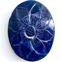 Natural Oval 439ct Blue Sapphire Carved Gemstone