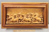 Carved Horse Herd Shadowbox