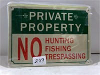 4 Metal Private Property Signs 7"x10"