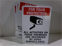 6 Metal Video Surveillance Warning Signs