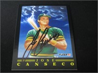 Jose Canseco signed baseball card COA
