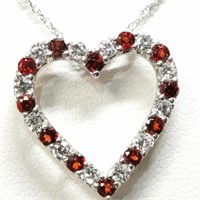 $120 Silver Garnet CZ Necklace