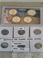 Indian head nickels, US Presidents $1 proof set