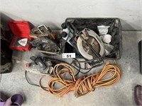 3 Power Tools, 240V Extension Lead & Sundries