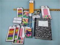 Office supplies: erasers, staples, pencils,