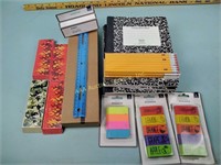 Office supplies: rulers, pencils, staples,