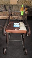 Rustic Iron Rocking Chair w/Cowhide Seat