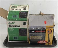 Tractor Tire Chains and Chain Hoist