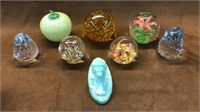 Glass paperweights lot