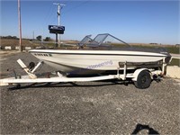 17 ft. Glastron boat  w/ trailer , fiberglass-