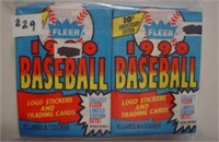 10 sealed packs of 1990 Fleer baseball cards,