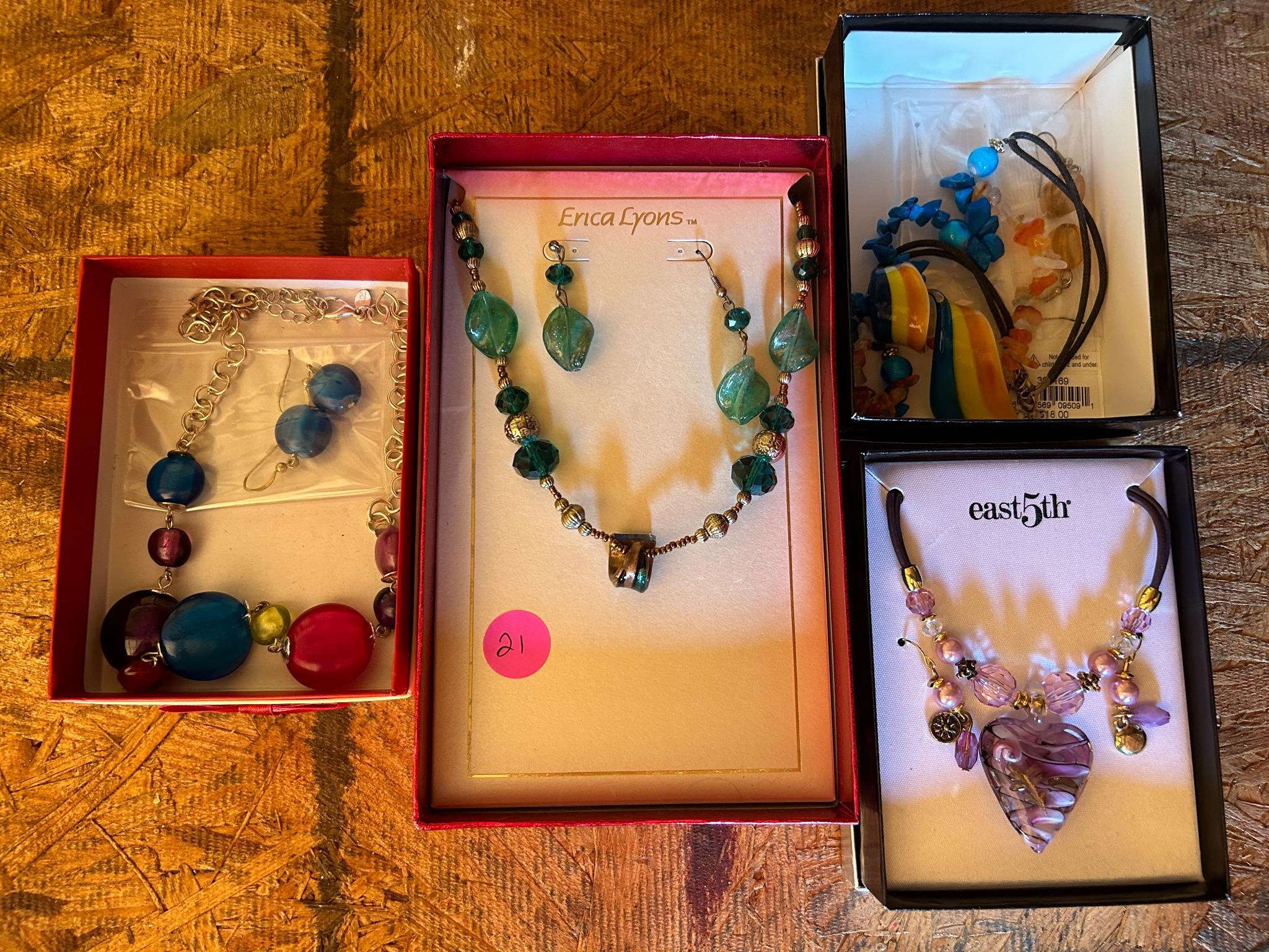 Glass & Costume Jewelry Sets - NIB (4pc)