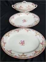 Group of M Z Austria porcelain trays and soup