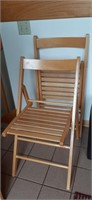 Folding wood chair . Bidding on one times the qty