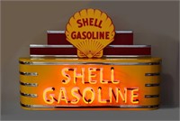 Shell Gasoline Art Deco Neon Sign in Working