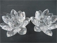 PAIR SORELLE CRYSTAL CANDLE HOLDERS