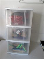 PLASTIC STORAGE DRAWER WITH CONTENT