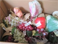 BOX OF FRUIT, VEDGIE DECORS, FLOWER POTS FOR CRAFT