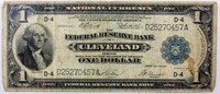 Coin 1914 $1 National Currency Note Blue Seal VG