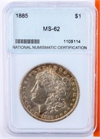 Coin 1885 Morgan Silver Dollar NNC MS62