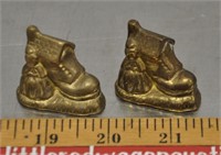 2 brass "Old Woman....Shoe" figurines