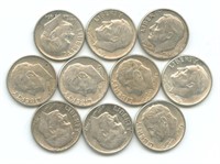 10 Roosevelt Silver Dimes