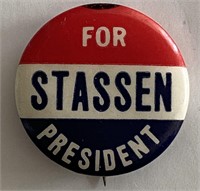Harold Stassen for President pin