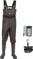TideWe Bootfoot Chest Waders, Shoe size 12